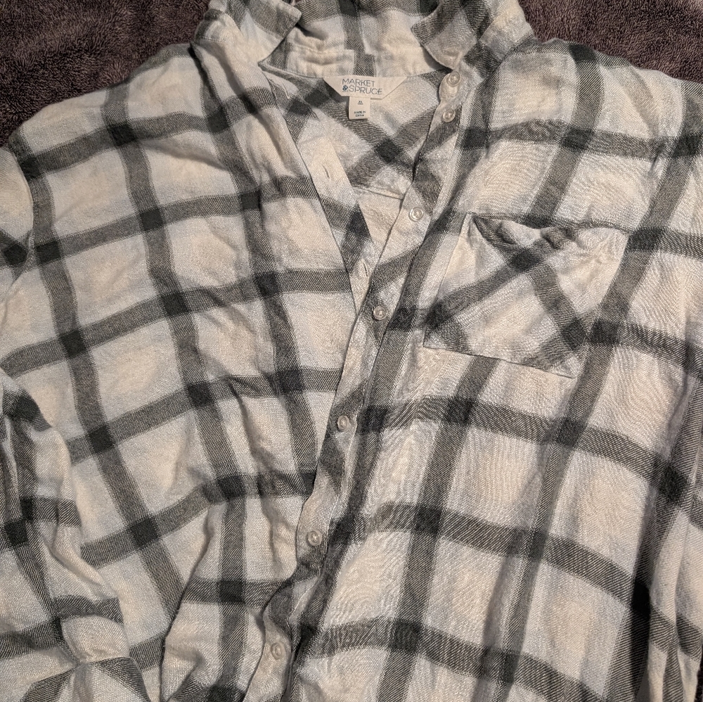 Washed Ashore Plaid Button-Up Shirt